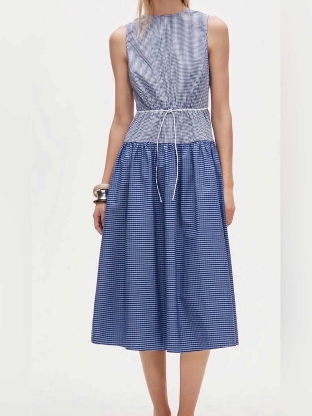 J.Crew Open-back dress in mixed gingham print NWOT Size 10